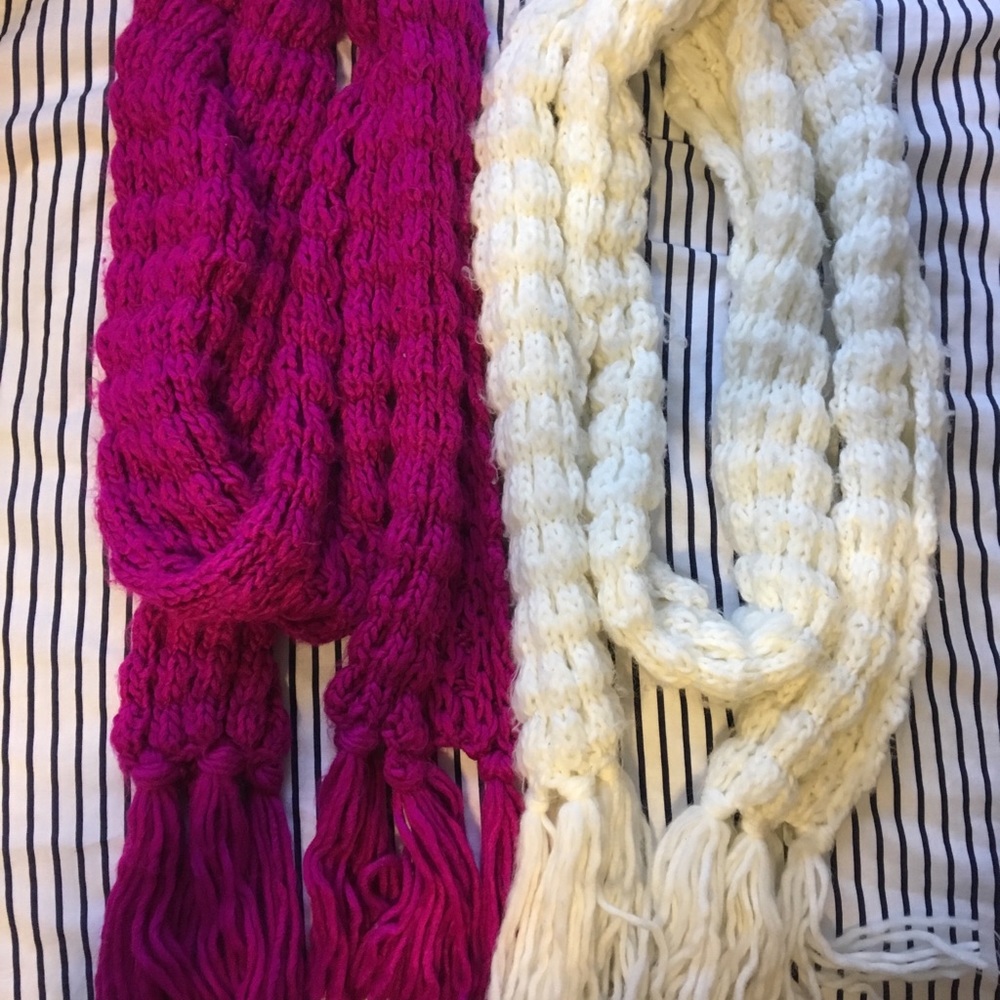 TWO knit scarves